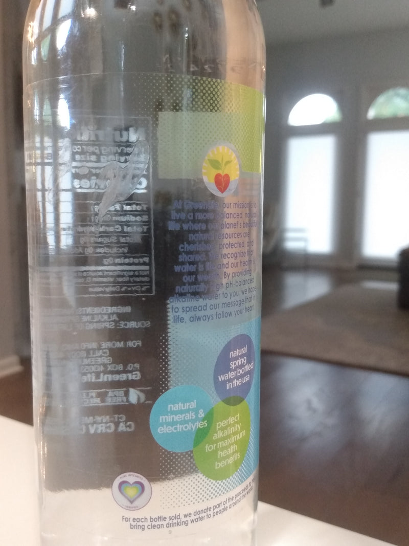 1 Bottle of GreenLife Alkaline Water Spring Water 8.0+ pH (16.9 oz or 12 oz)